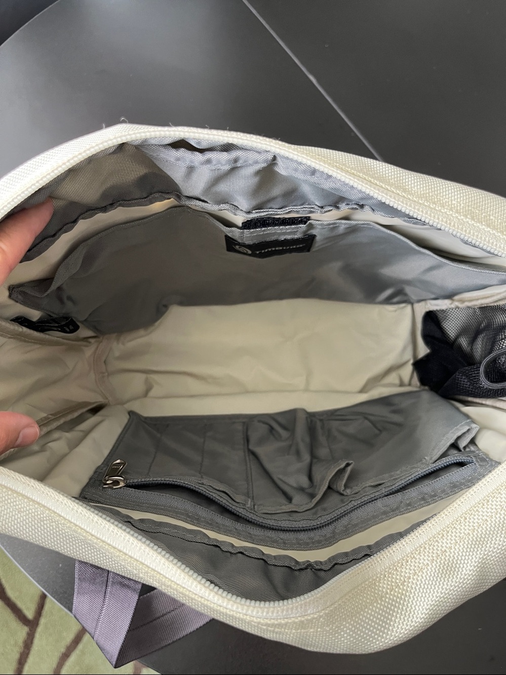 Timbuk2 Tote Bag, Gray and Stone color, with Adjustable straps, Used - Picture 15 of 17